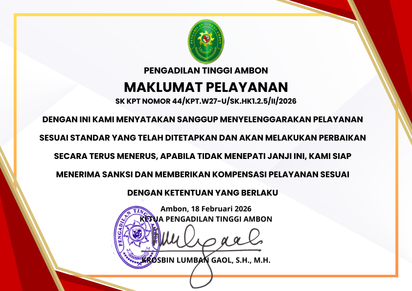 Maklumat Pelayanan PT Ambon